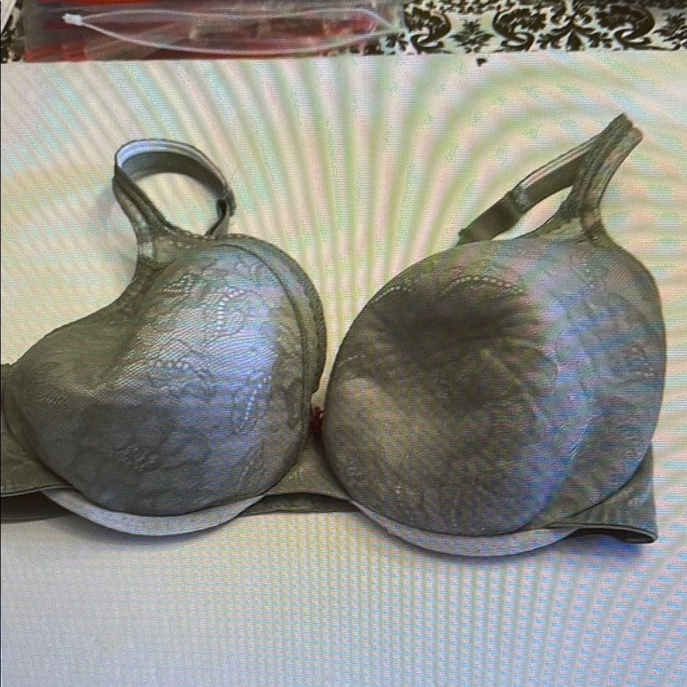 Elegant Gray Lace Bra